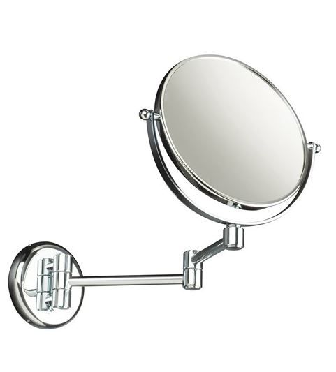 Specchio x3 bifacciale con supporto snodato ,in ottone cromo